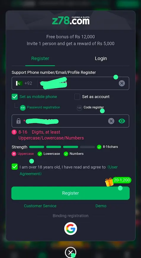 z78 game login