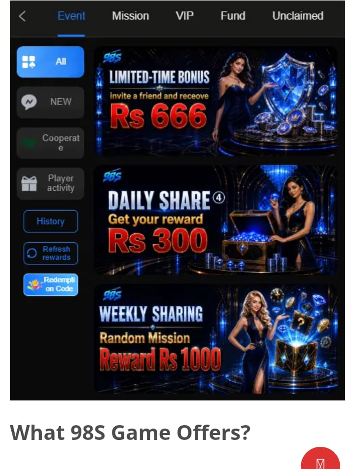 98s game Daily Bonuses
